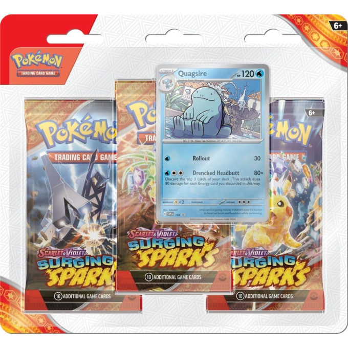 Pokémon TCG: SV08 Surging Sparks – 3 Blister Booster