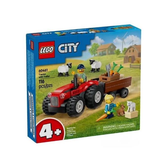 60461 Lego City – Červený traktor s přívěsem a ovcemi
