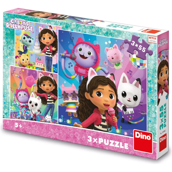 Puzzle 3x55 - Gabby's Dollhouse