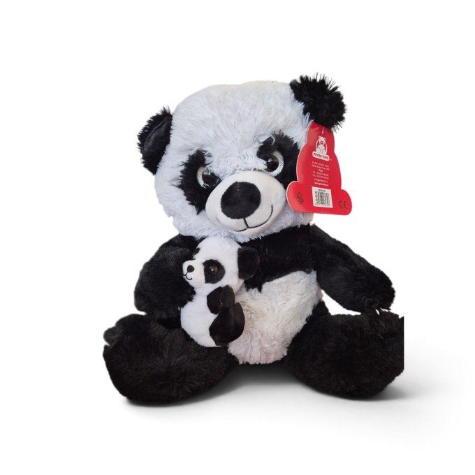 Plyšová máma s mláďátkem 40 cm Panda