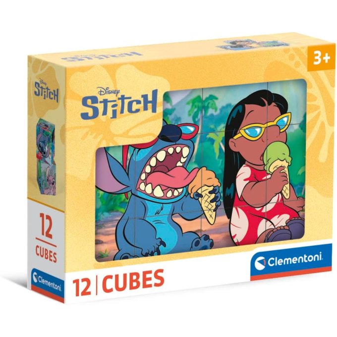 Stitch - Obrázkové kostky 12 ks
