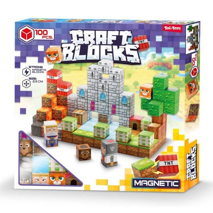 Craft Blocks - Magnetická stavebnice 100 ks