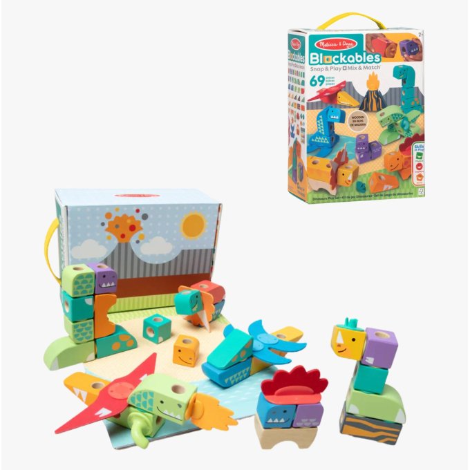 Melissa & Doug – Dřevěné kostky Dinosaurus