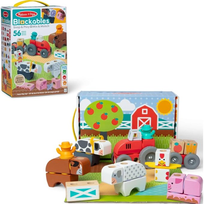 Melissa & Doug – Dřevěné kostky Farma