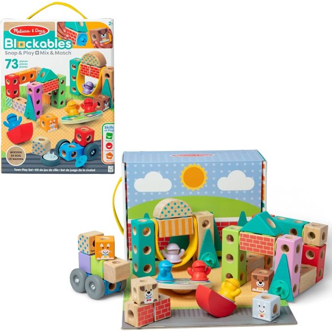 Melissa & Doug – Dřevěné kostky Město