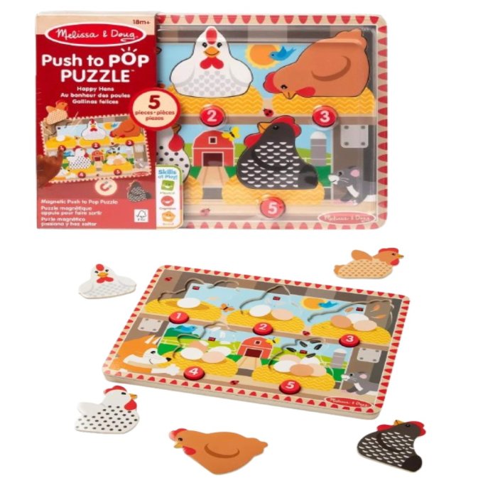 Melissa & Doug – Puzzle s vyskakujícími slepičkami