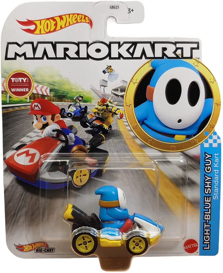 Hot Wheels - Super Mario autíčko Light-Blue Shy Guy