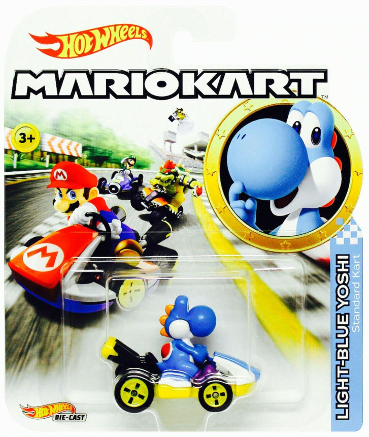 Hot Wheels - Super Mario autíčko Light-Blue Yoshi