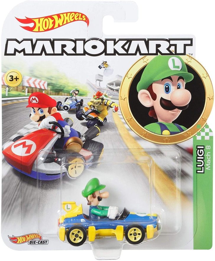 Hot Wheels - Super Mario autíčko Luigi