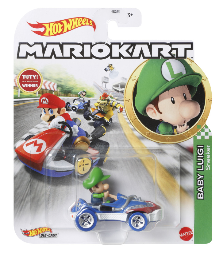 Hot Wheels - Super Mario autíčko Baby Luigi