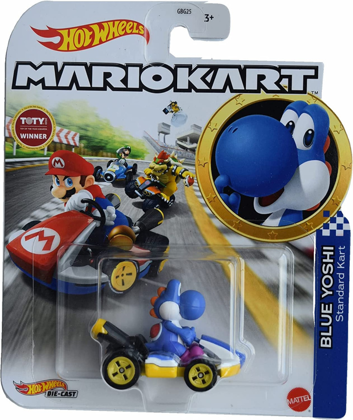 Hot Wheels - Super Mario autíčko Blue Yoshi