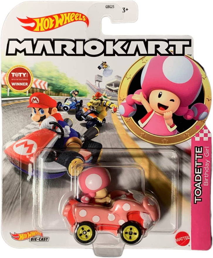 Hot Wheels - Super Mario autíčko Toadette