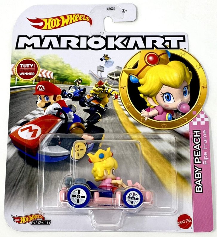 Hot Wheels - Super Mario autíčko Baby Peach