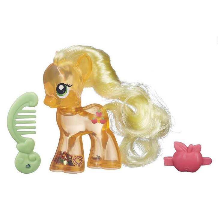 My Little Pony - Průhledný poník s třpytkami a doplňkem Applejack