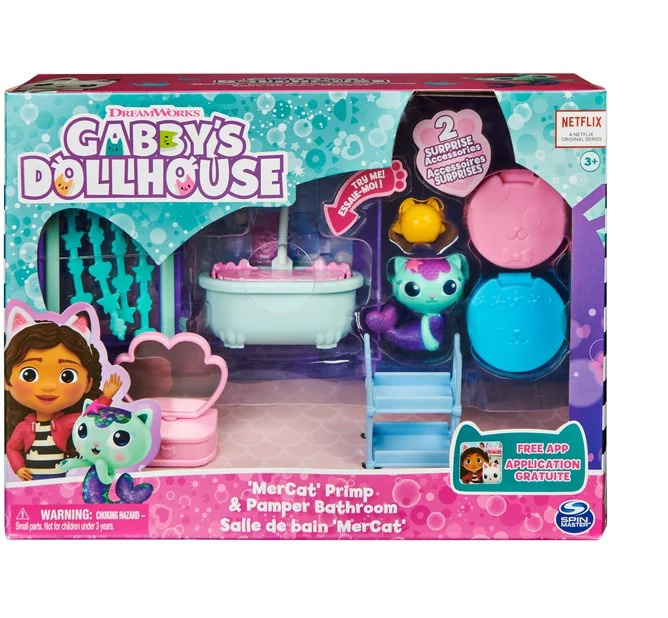 Gabby’s Dollhouse – Souprava nábytku MerCat Primp & Pamper Bathroom