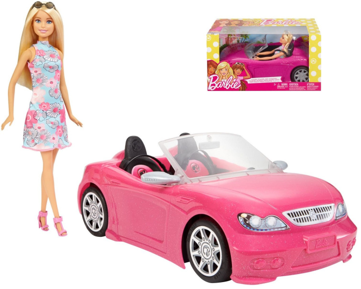 Panenka Barbie v kabrioletu