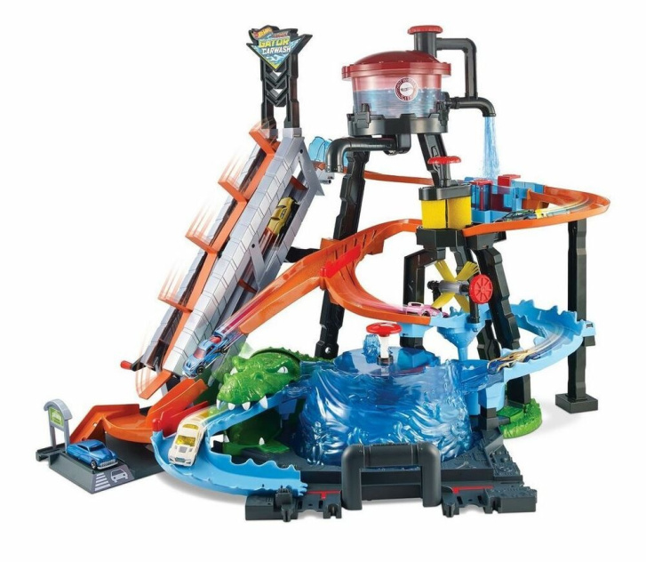 Hot Wheels - City autoumývárna s krokodýlem