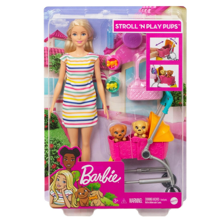 Barbie – Štěňátka s kočárkem
