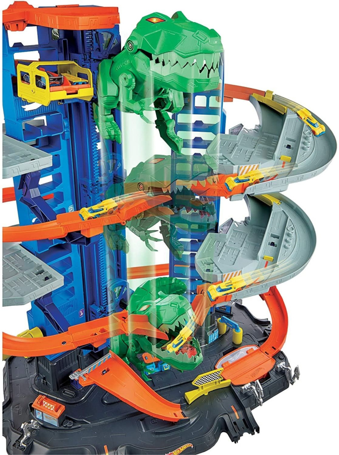 Hot Wheels City garáž s T-Rexem