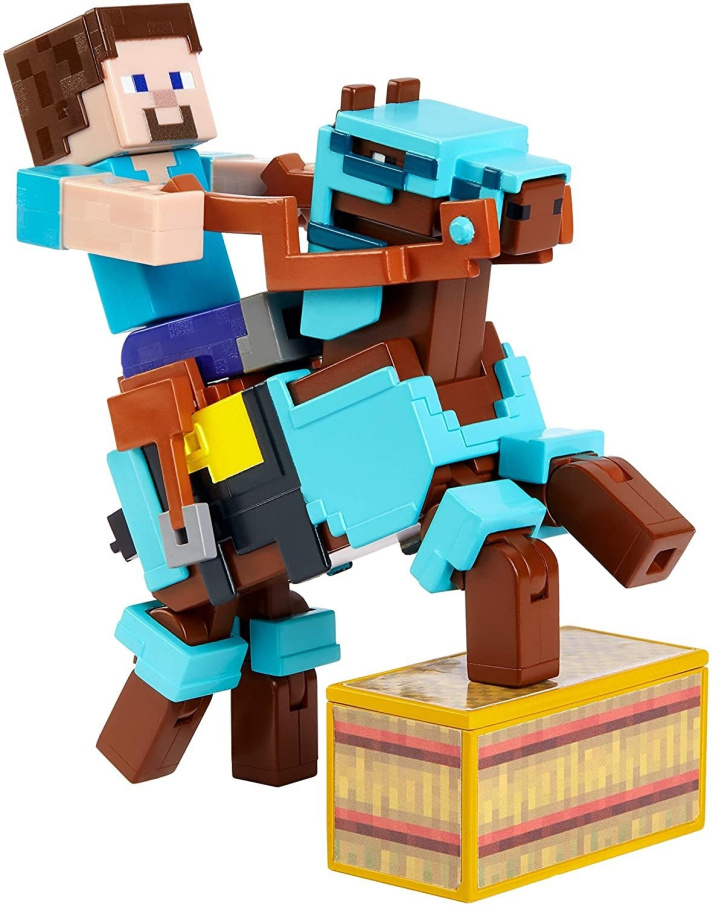Minecraft – Steve a ozbrojený kůň