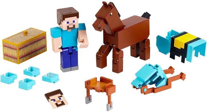 Minecraft – Steve a ozbrojený kůň