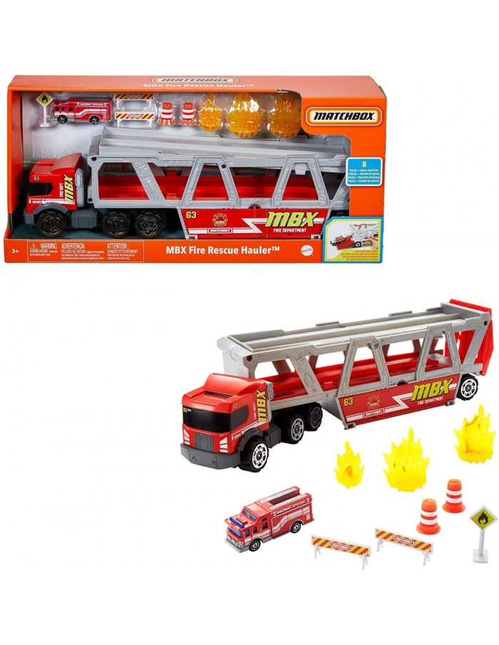 Matchbox - Hasičské auto s transportérem