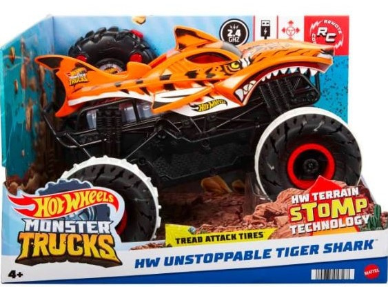 Hot Wheels Monster Truck - Nezastavitelné auto Tiger Shark