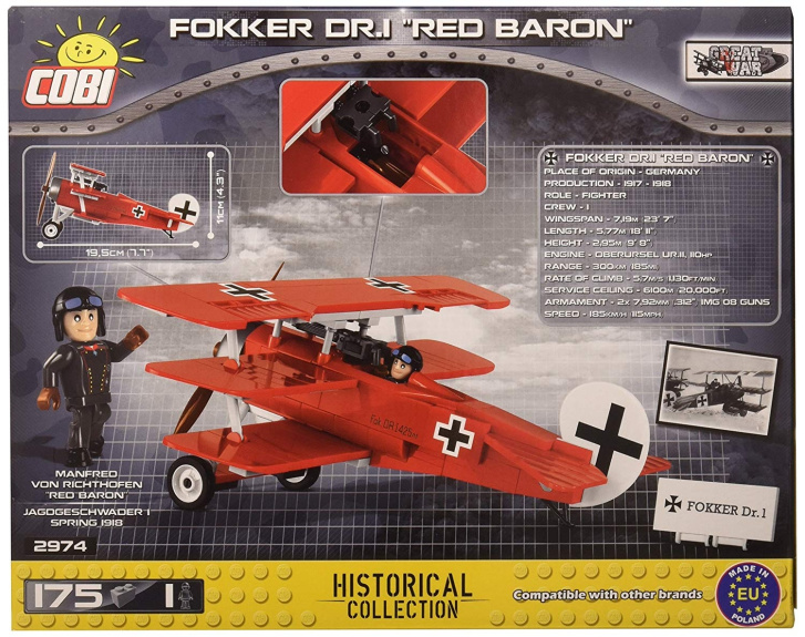 Cobi 2974 – Letadlo Fokker Dr. 1 Red Baron