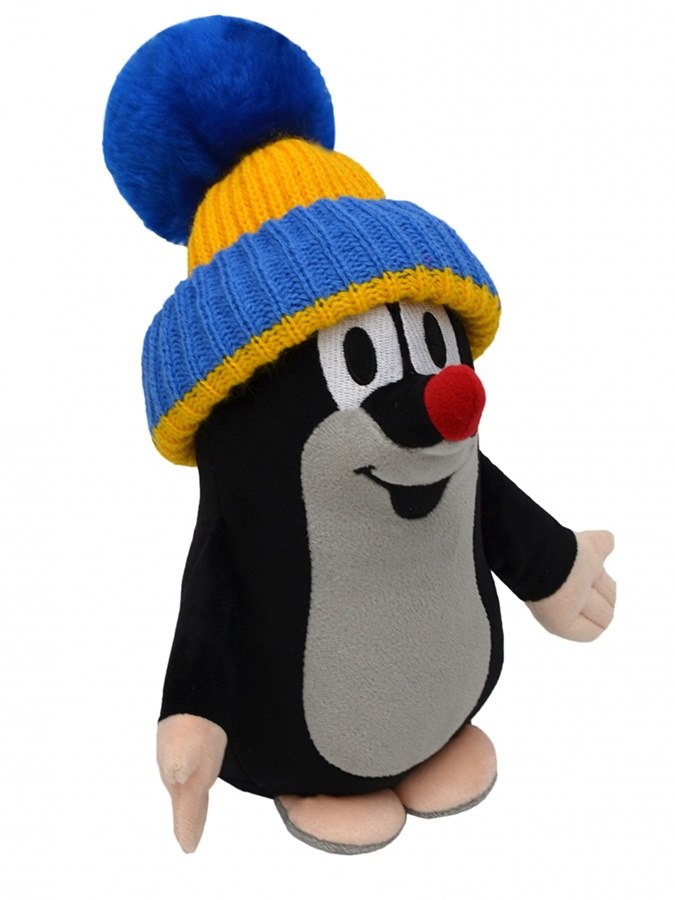 Plyšový krtek s čepicí - 25 cm
