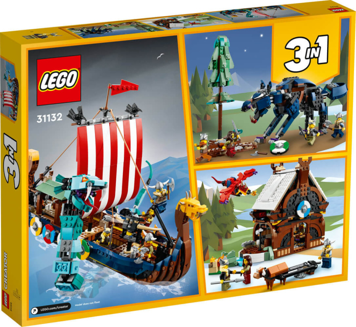 31132 Lego Creator- Vikinská Loď A Mořský Had