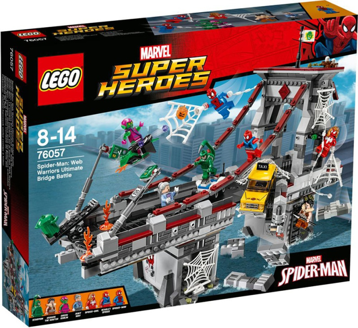 76057 LEGO SUPER HEROES - Spiderman: Úžasný souboj pavoučích bojovníků na mostě