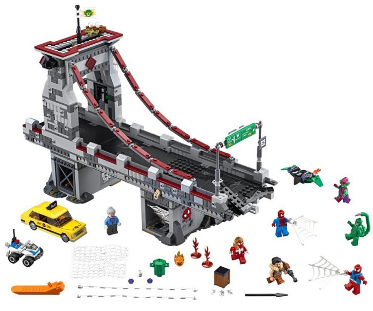 76057 LEGO SUPER HEROES - Spiderman: Úžasný souboj pavoučích bojovníků na mostě