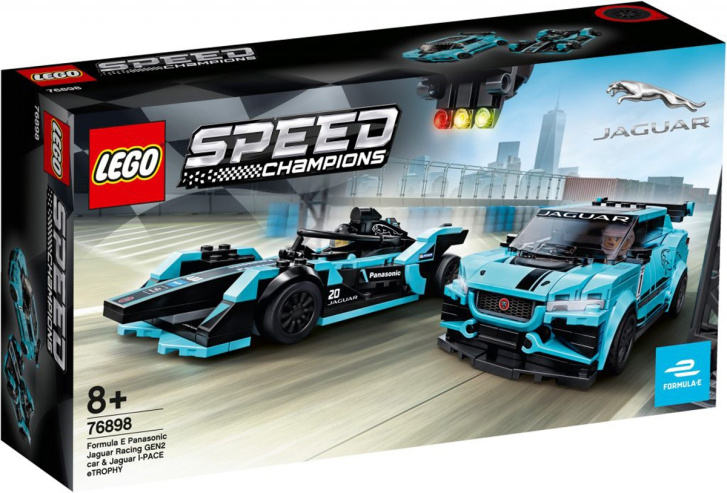 76898 Lego Speed Champions - Formula E Panasonic Jaguar Racing GEN2 car a Jaguar I-PACE eTROPHY