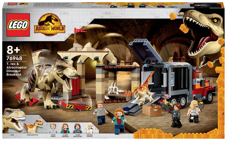 76948 Lego Jurassic World- Únik T-Rexe a Atrociraptora