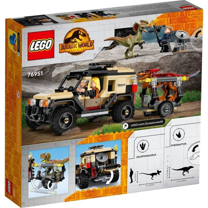 76951 Lego Jurassic World - Přeprava Pyroraptora a Dilophosaura