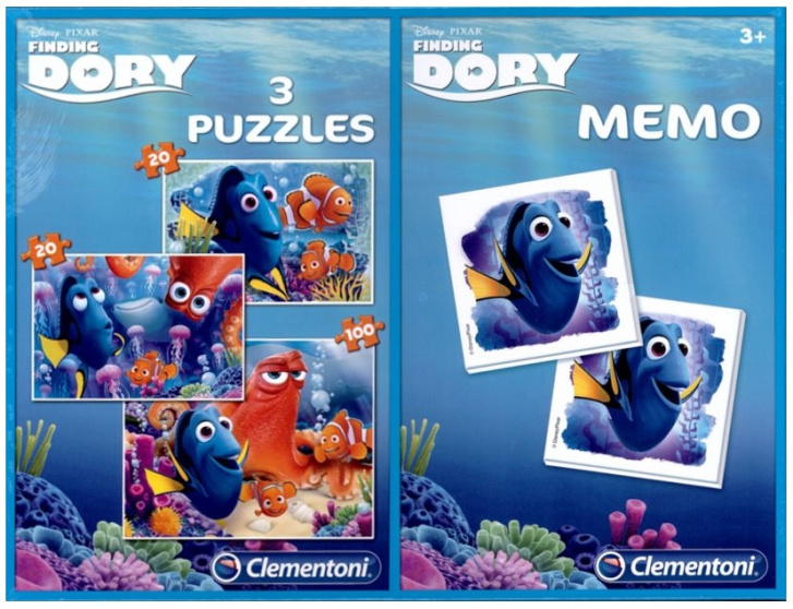 Puzzle 3 v 1 - Hledá se Dory + pexeso