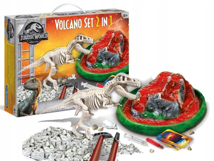 Vulkán s kostrou dinosaura
