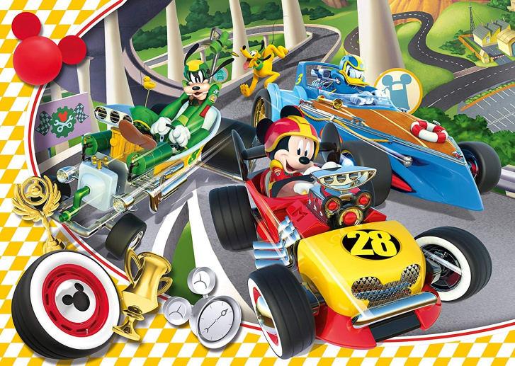 Puzzle Mickey a závodníci - Závod