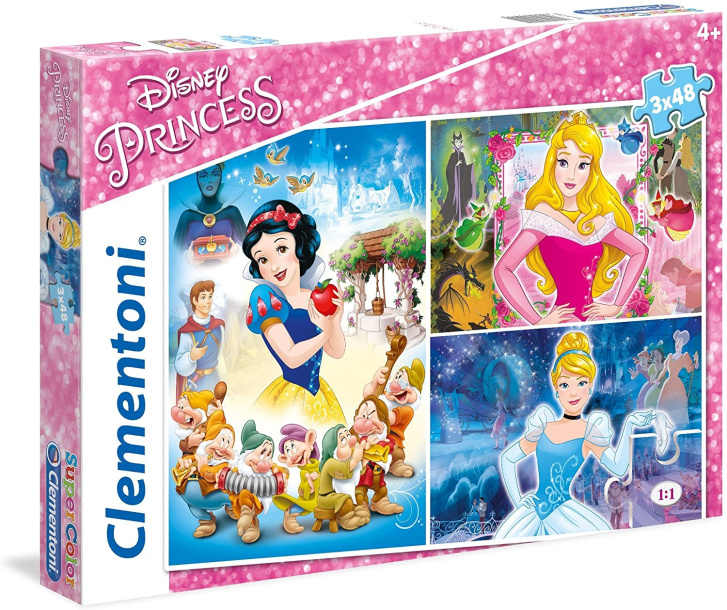 Puzzle 3x48 – Disney princezny