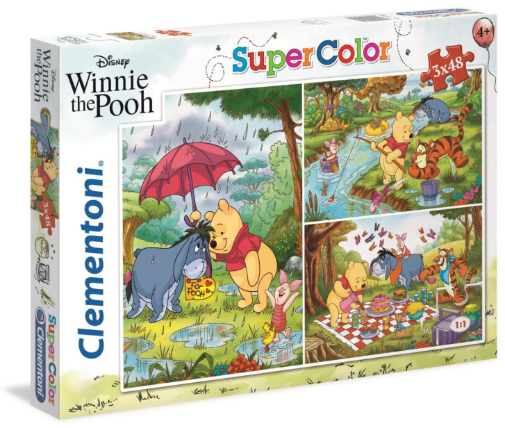 Puzzle 3 x 48 - Disney Medvídek Pú