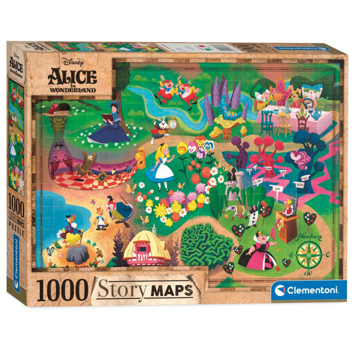 Puzzle 1000 - Alice v zemi zázraků mapa příběhu