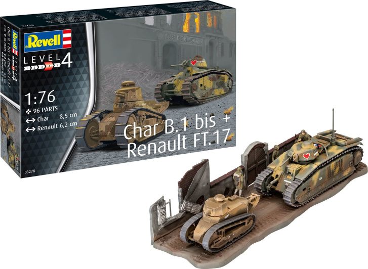 Revell – Char B.1 bis + Renauls FT.17 1:76