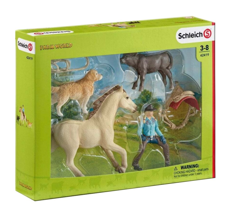 Schleich - Westernová jezdkyně se zvířátky 42419