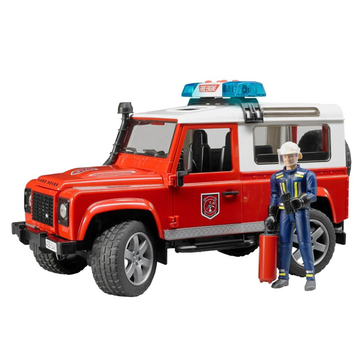Bruder - Hasičské auto Land Rover s figurkou