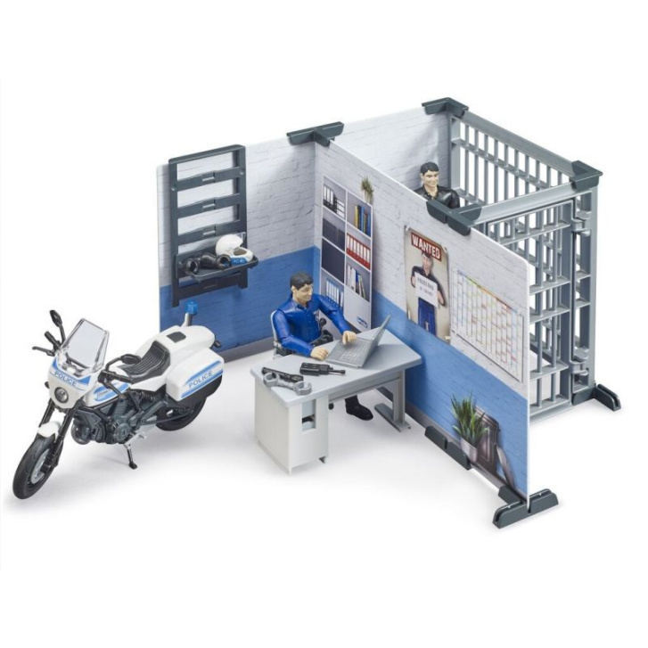 Bruder - Policejní stanice s policejní motorkou