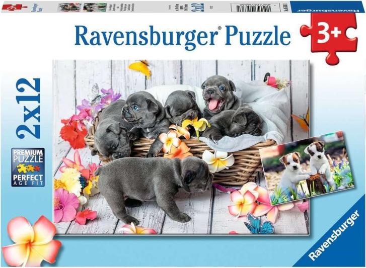 Puzzle 2x12 - Štěňátka