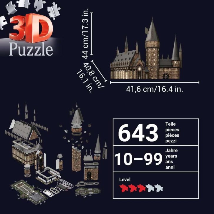 3D Puzzle – Harry Potter Bradavice Velká Síň