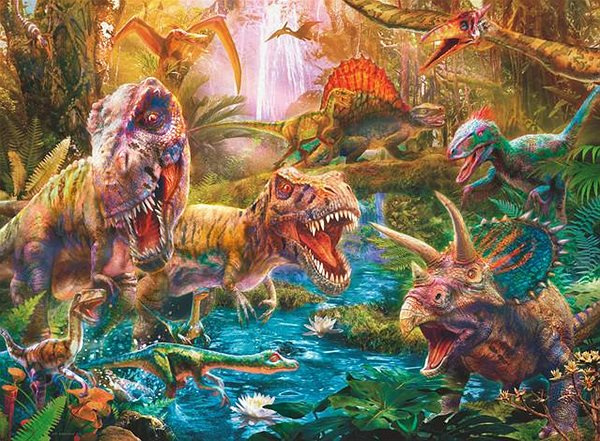 Puzzle 150 XXL – Dinosauři na útěku