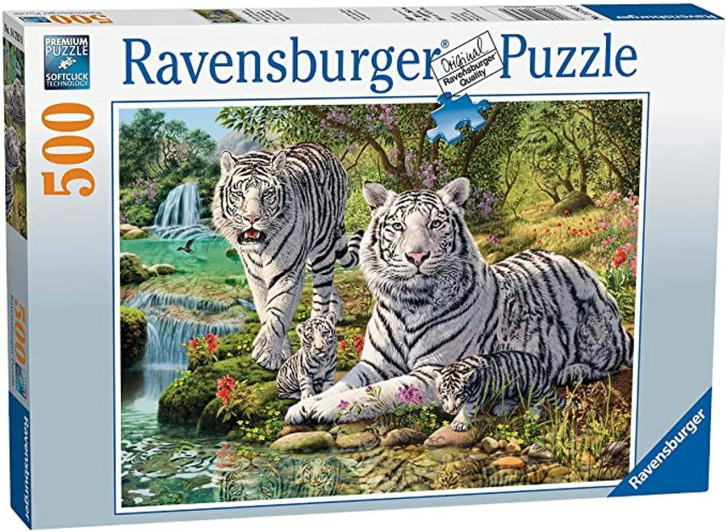 Puzzle 500 - Bílý tygři
