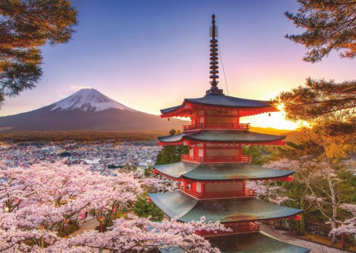 Puzzle 1000 - Kirschblüte v Japonsku